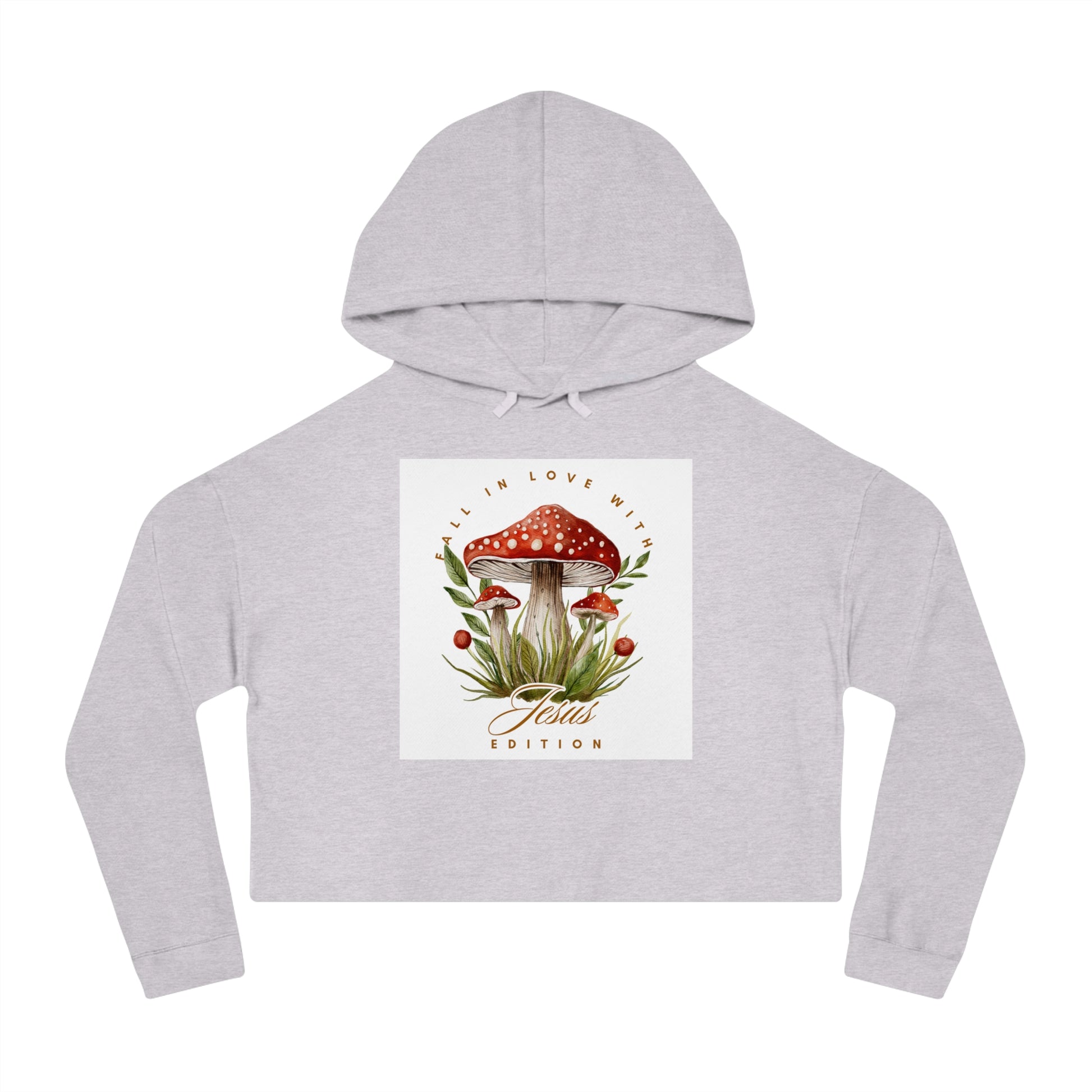 'Fall in Love' Cropped Hooded Sweatshirt
