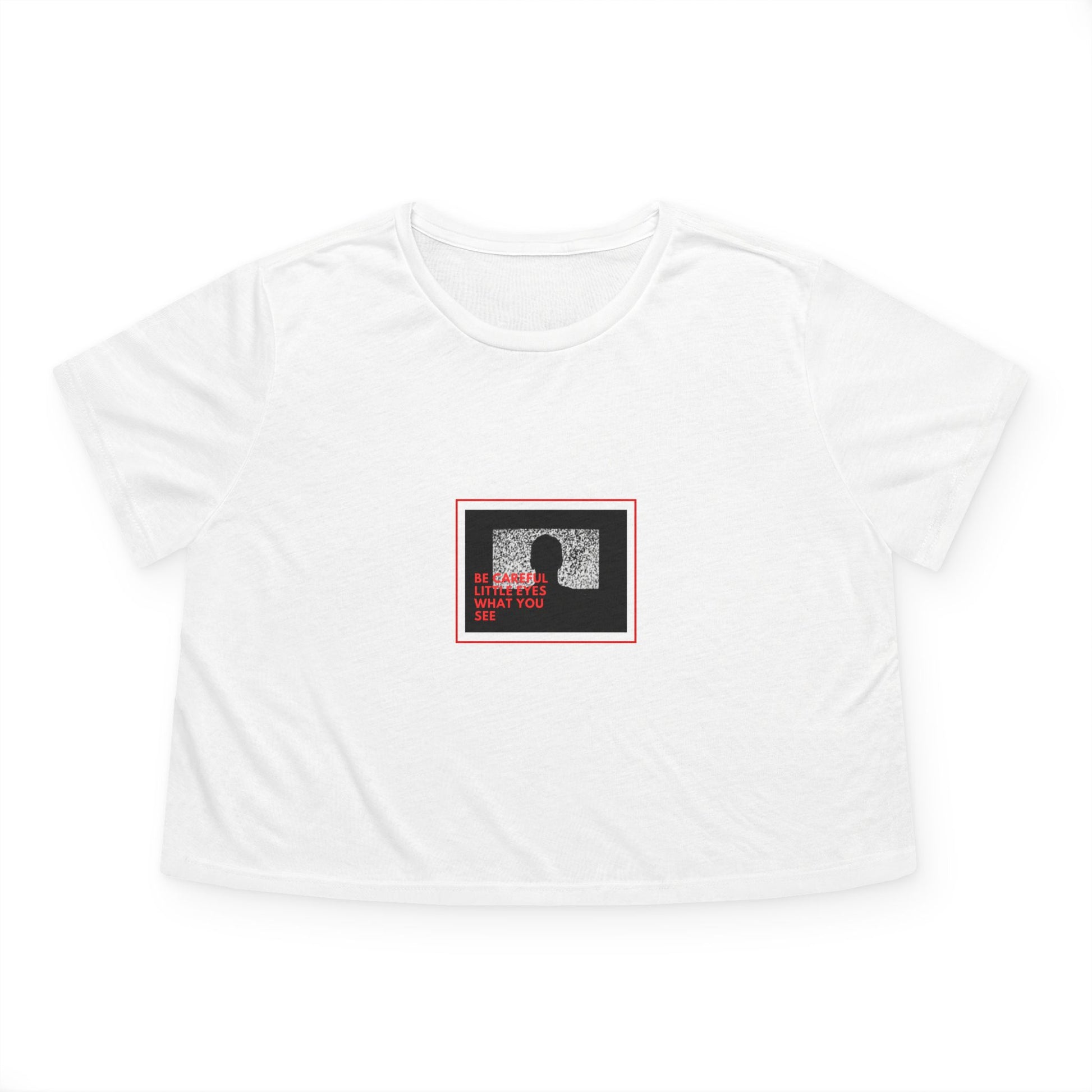 'Be Careful Little Eyes' Women's Flowy Cropped Tee