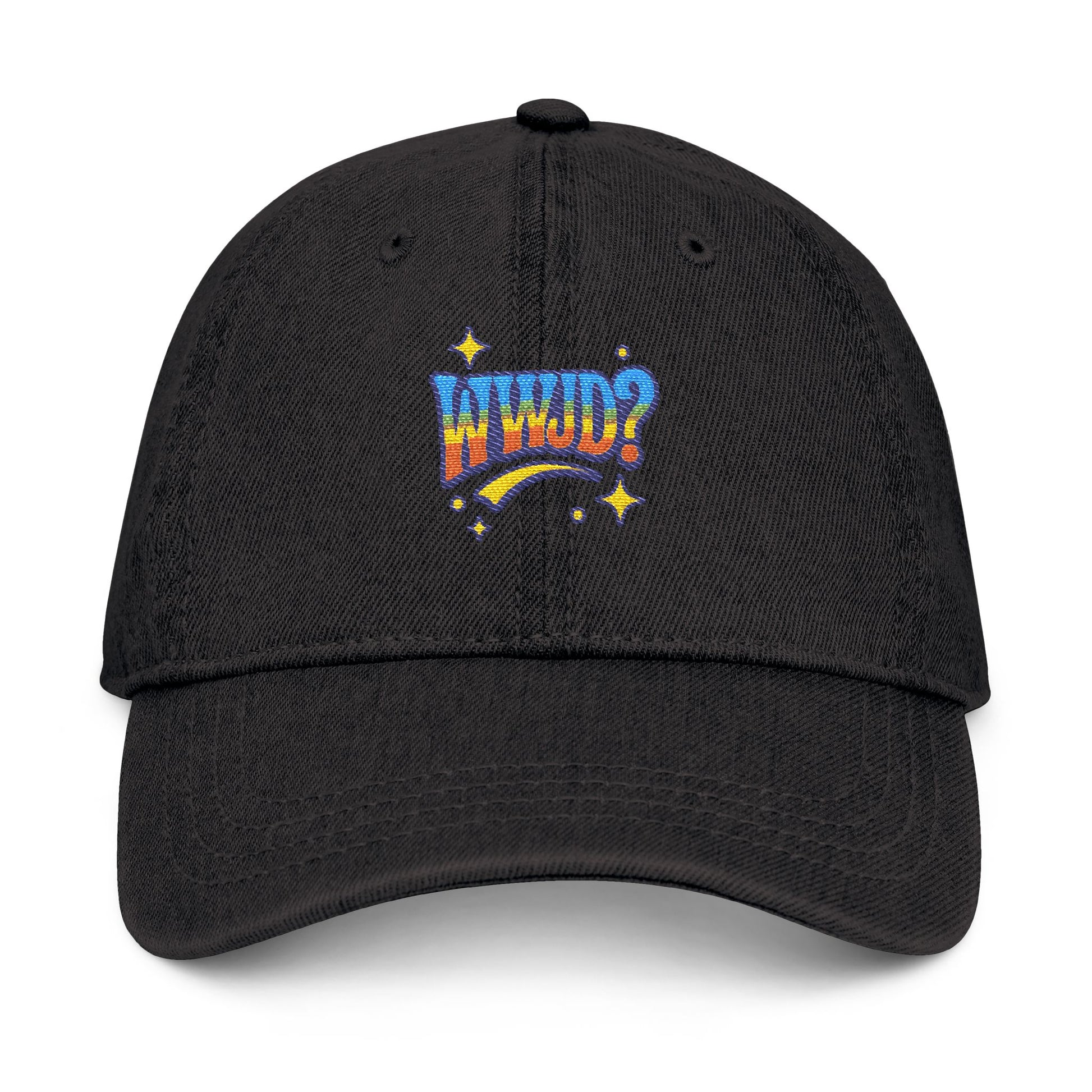 'WWJD?' Embroidered Denim Hat