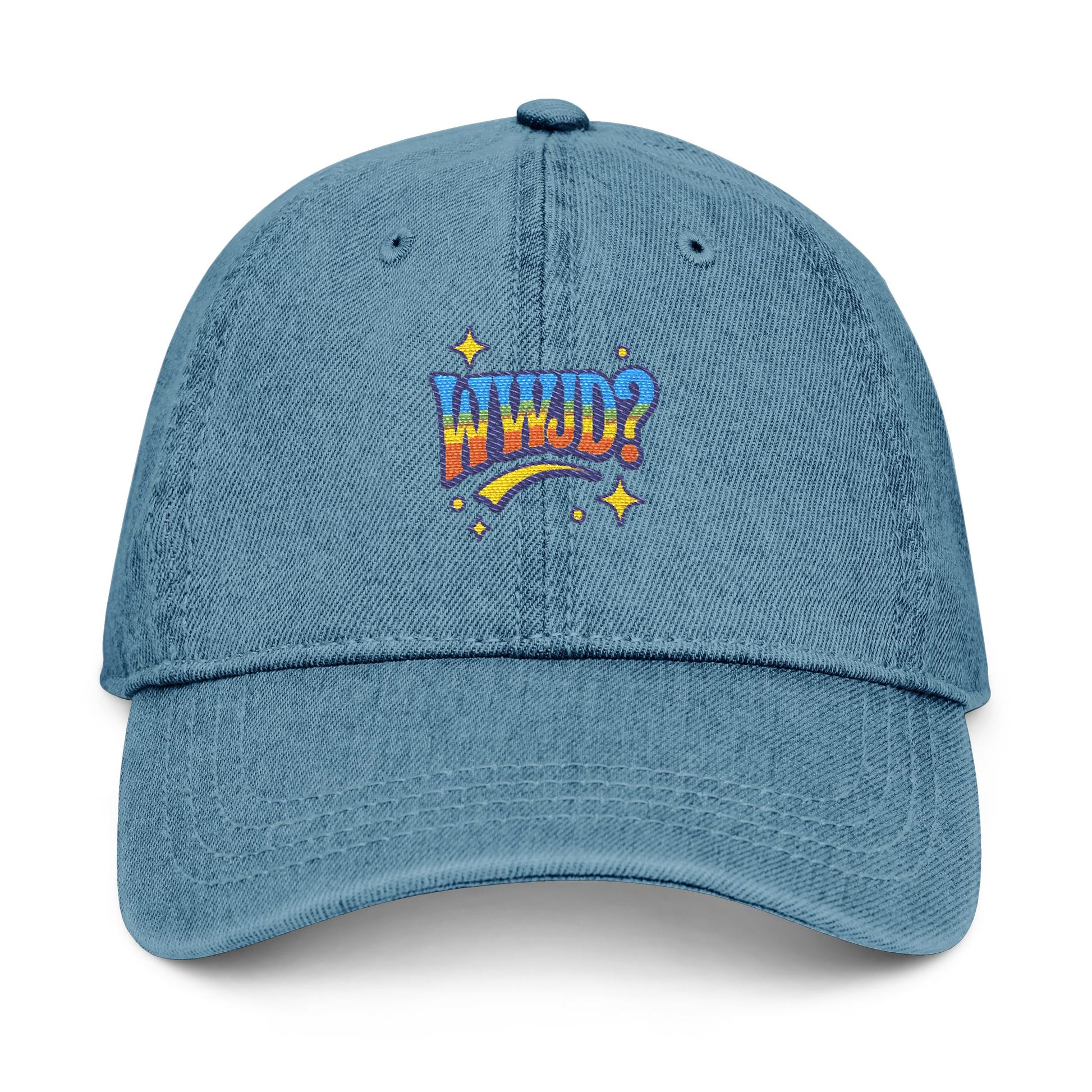 'WWJD?' Embroidered Denim Hat
