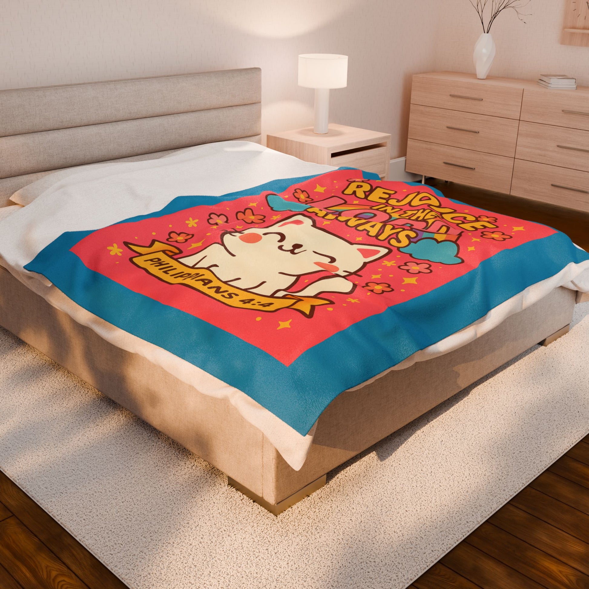 'Rejoice in the Lord' Plush Blanket
