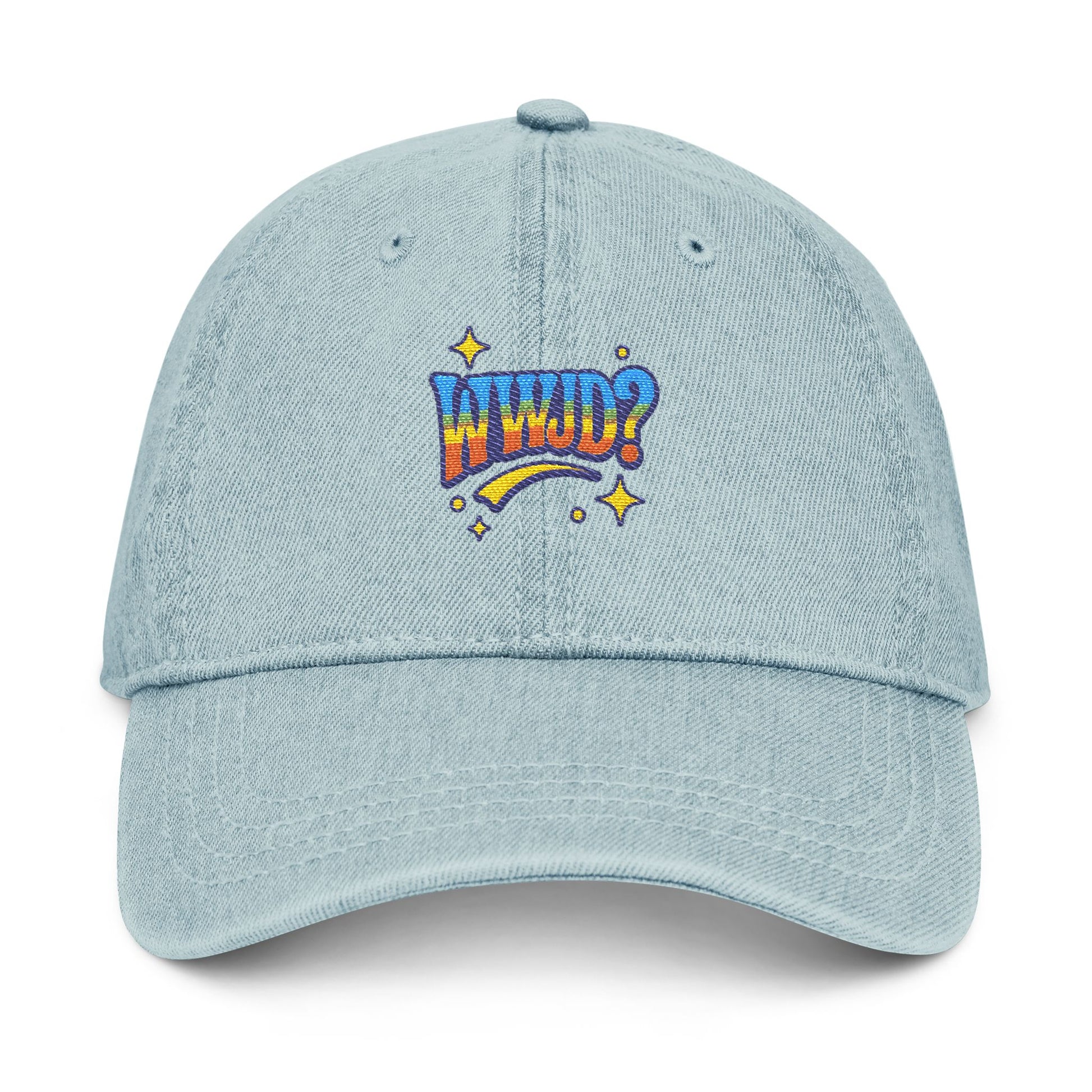 'WWJD?' Embroidered Denim Hat