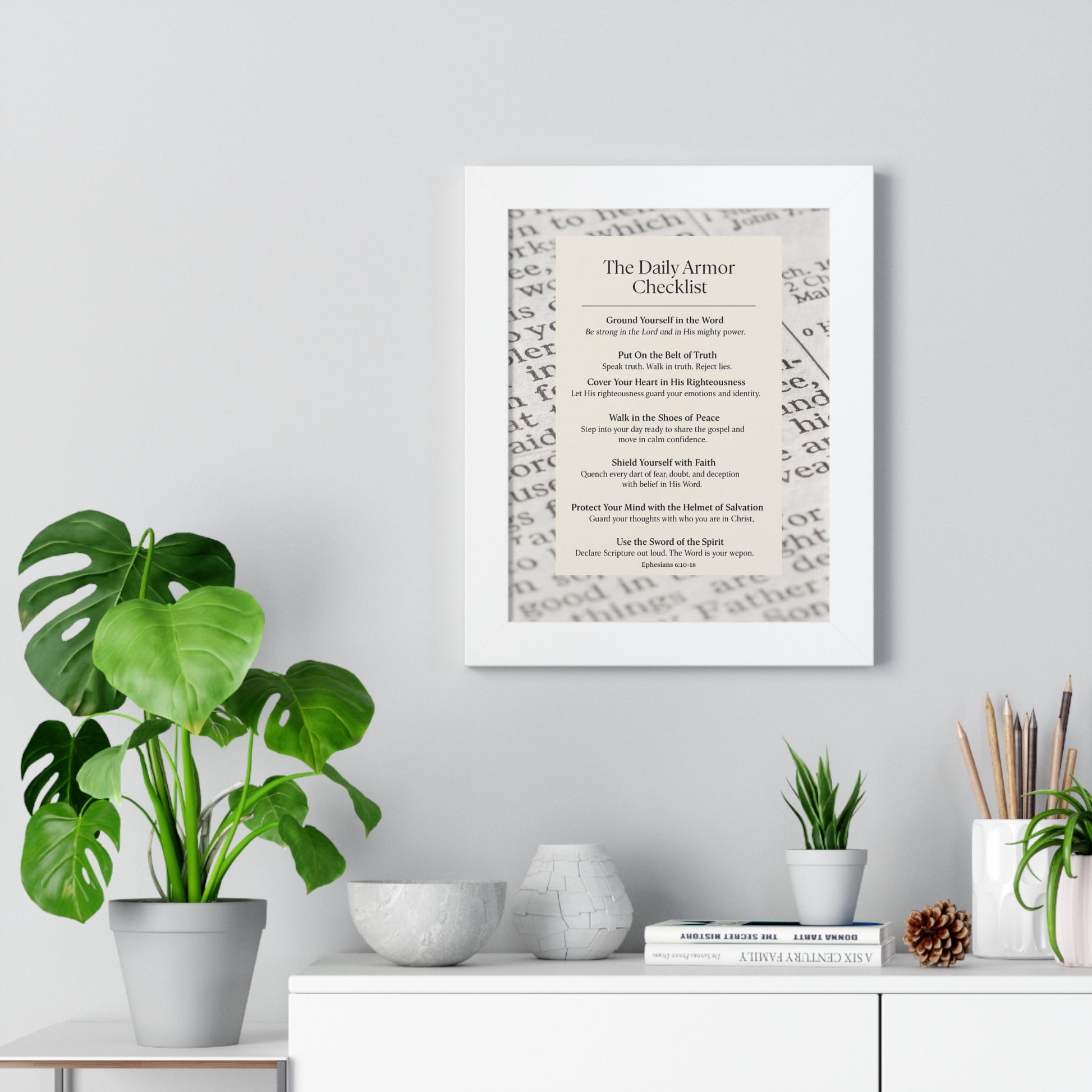 ‘Daily Armor Checklist’ Framed Inspirational Poster