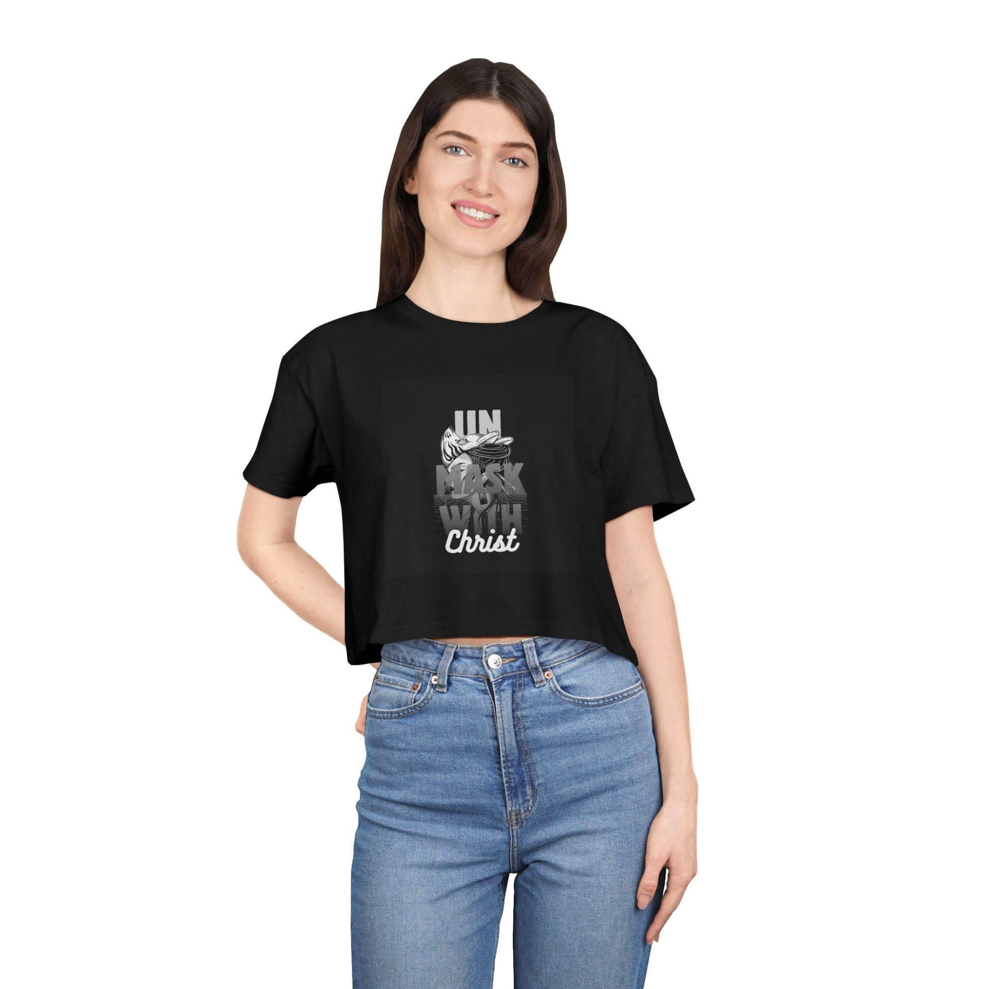 'Unmask with Christ' Women's Crop Top