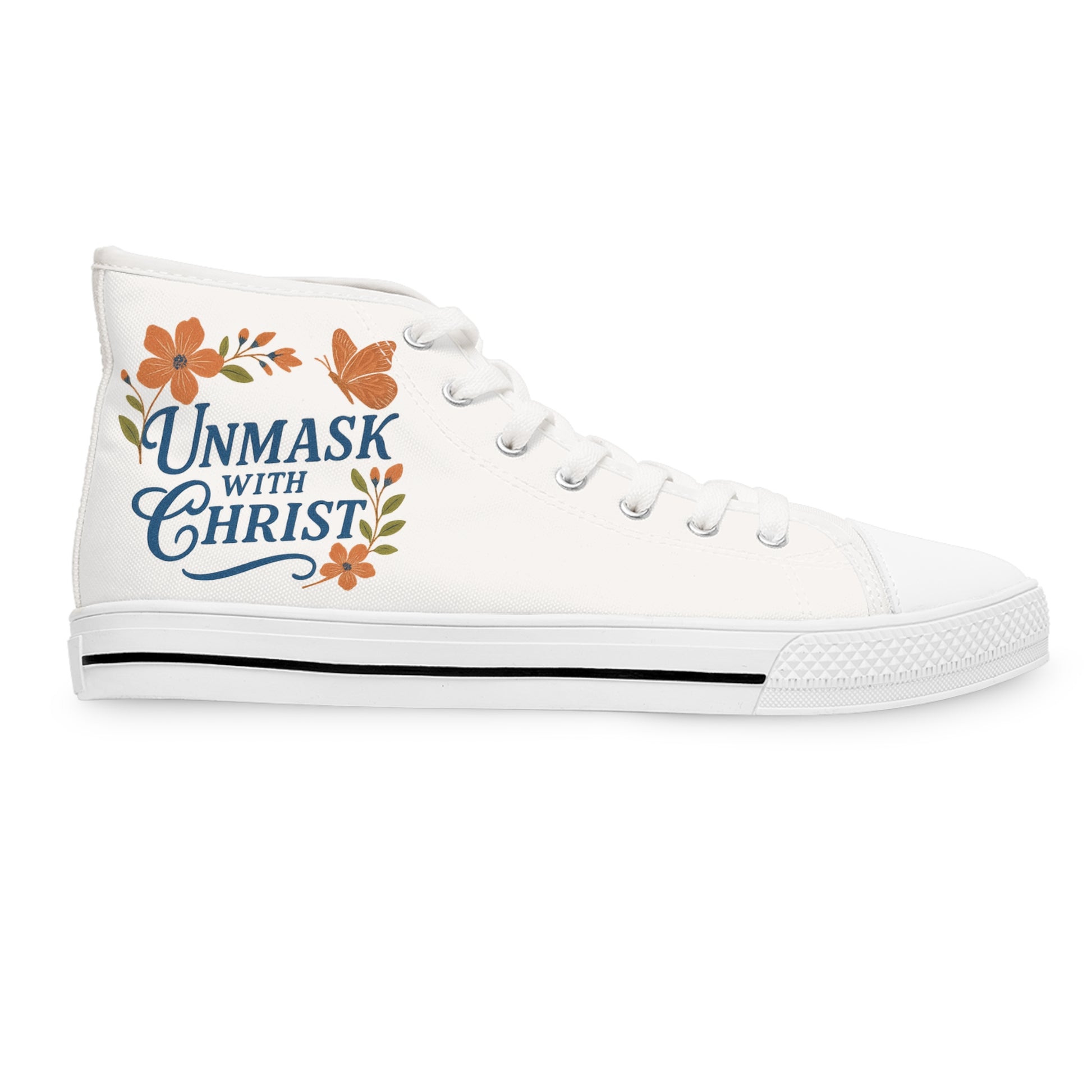 ‘Unmask with Christ’ Women’s High Top Sneakers
