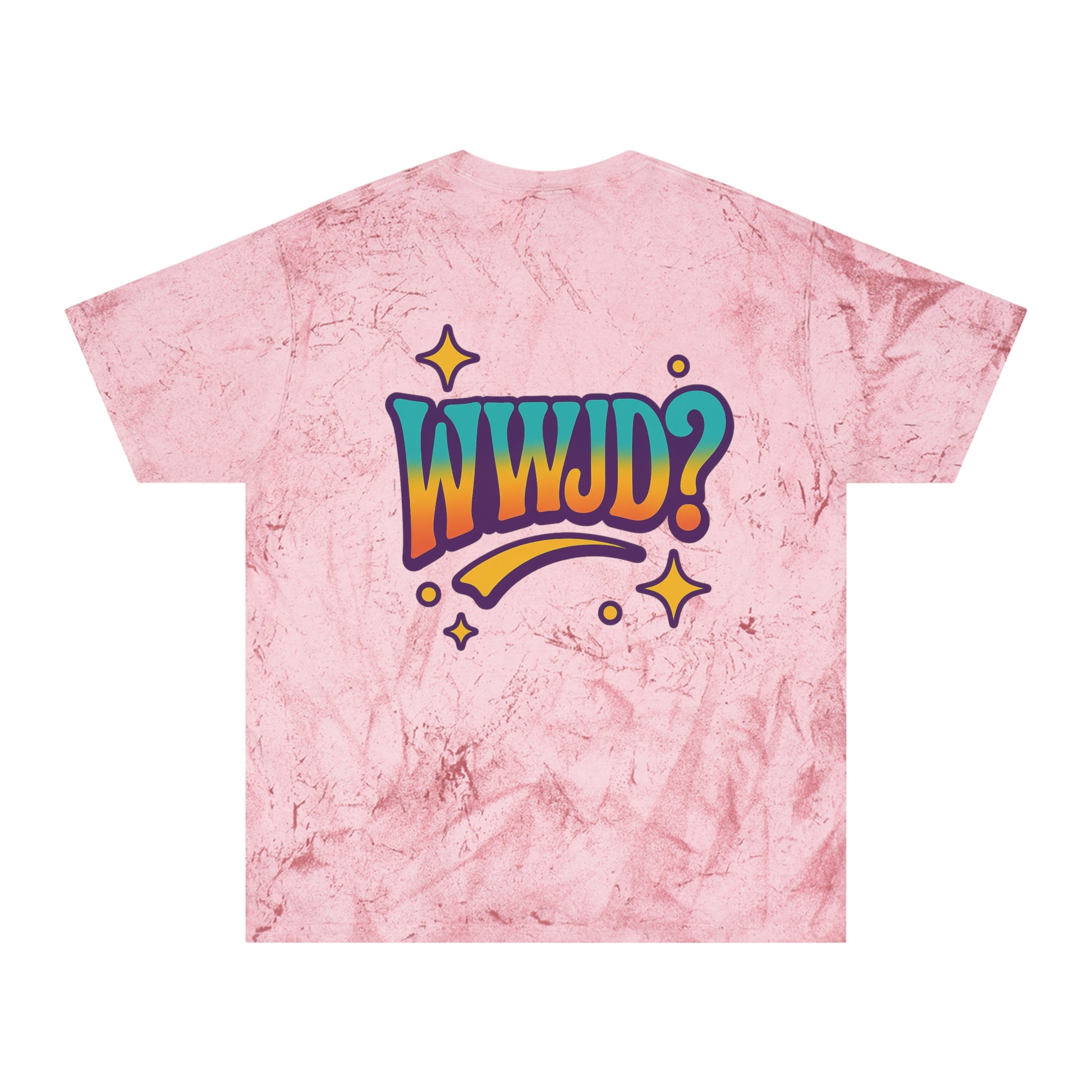 'WWJD?' Color Blast Unisex Tee: Vibrant Vibes for Fun & Friendship, Summer Style, Festival Fashion, Gift Idea, WWJD? Design