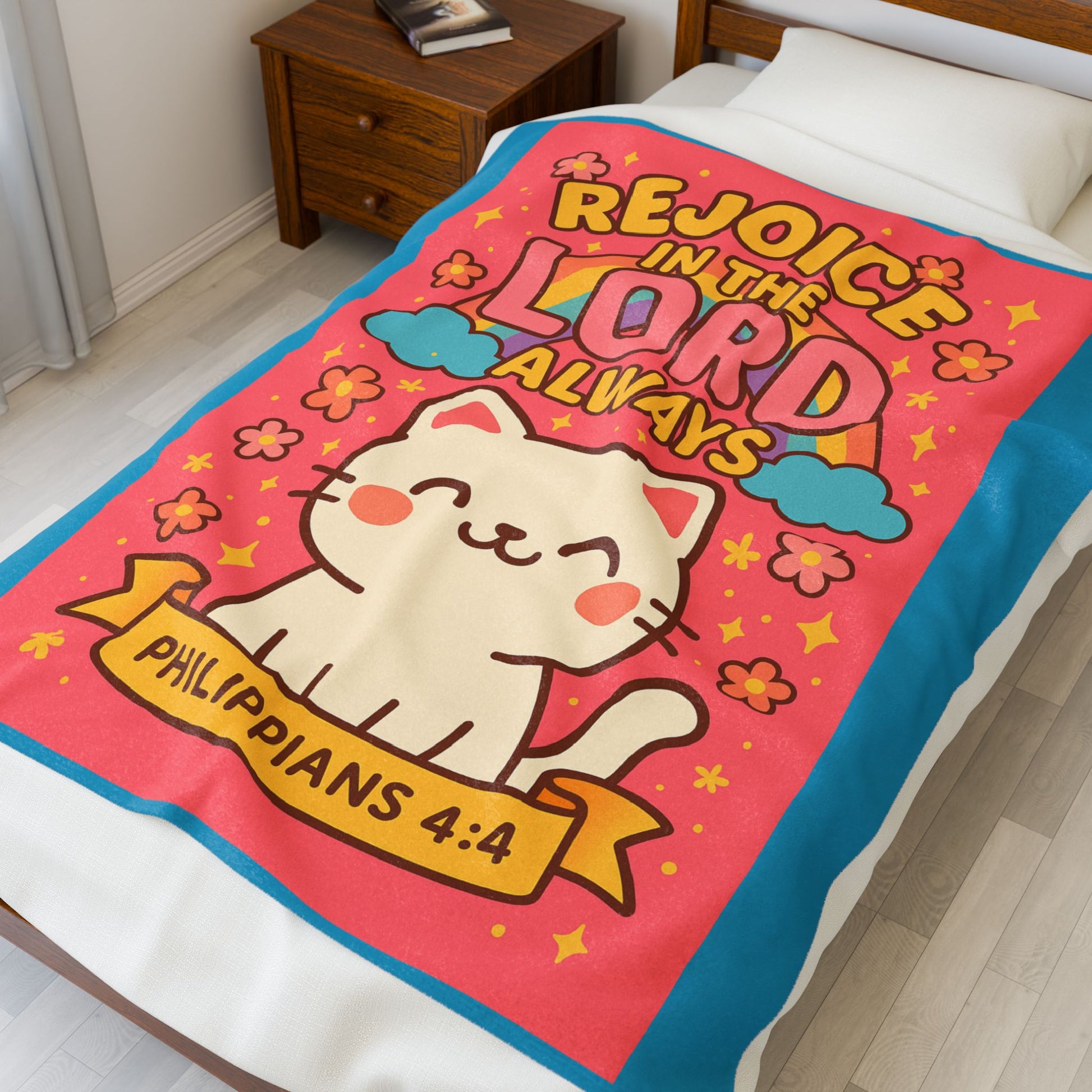 'Rejoice in the Lord' Plush Blanket