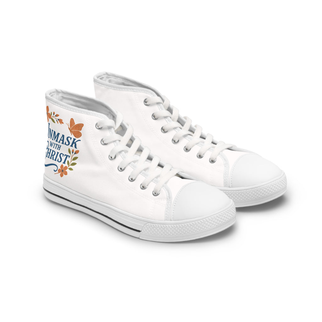 ‘Unmask with Christ’ Women’s High Top Sneakers