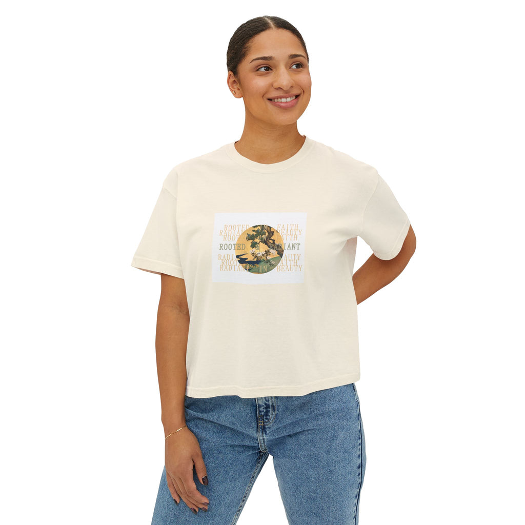 'Rooted & Radiant Beauty' Women's Boxy Tee