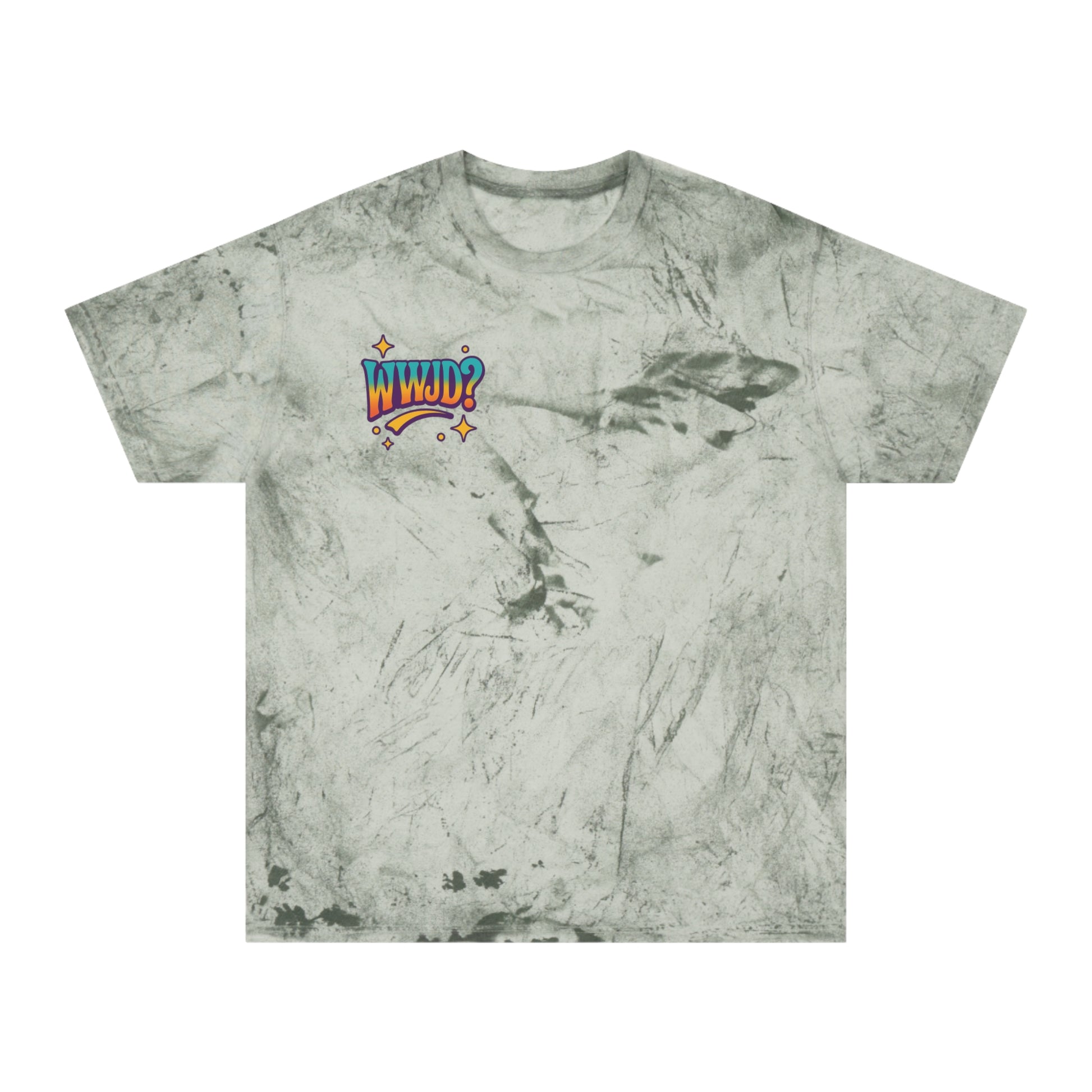 'WWJD?' Color Blast Unisex Tee: Vibrant Vibes for Fun & Friendship, Summer Style, Festival Fashion, Gift Idea, WWJD? Design