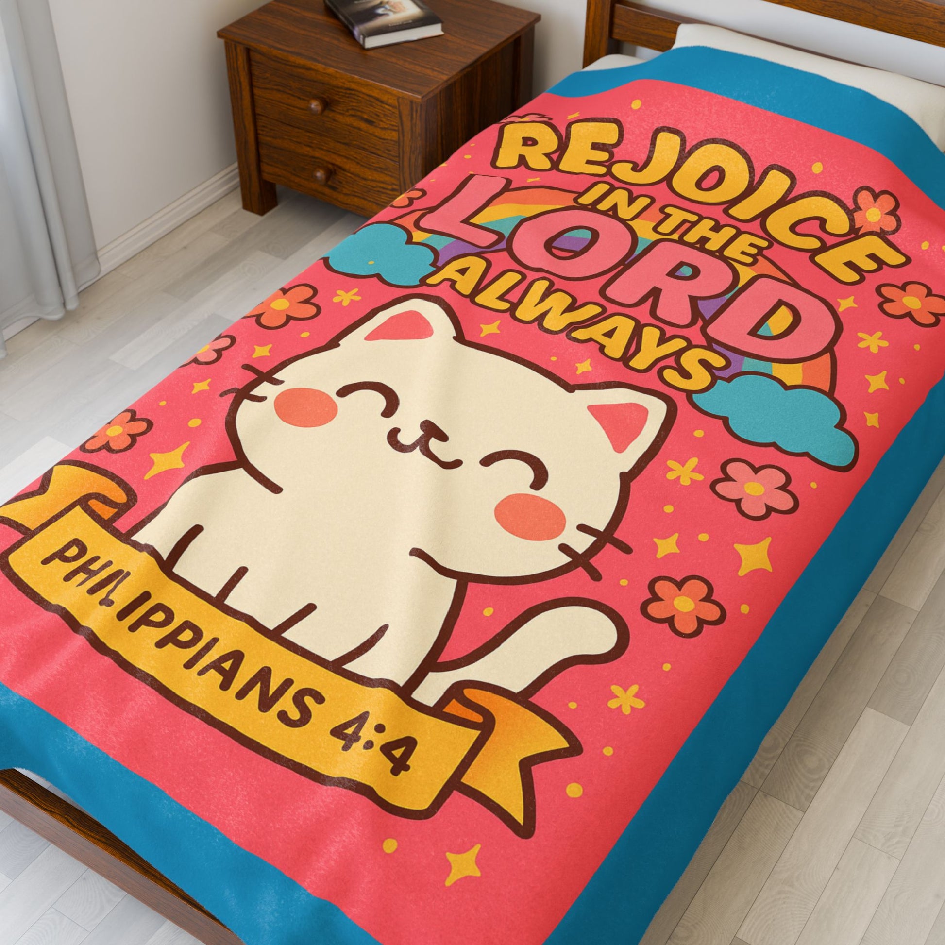 'Rejoice in the Lord' Plush Blanket
