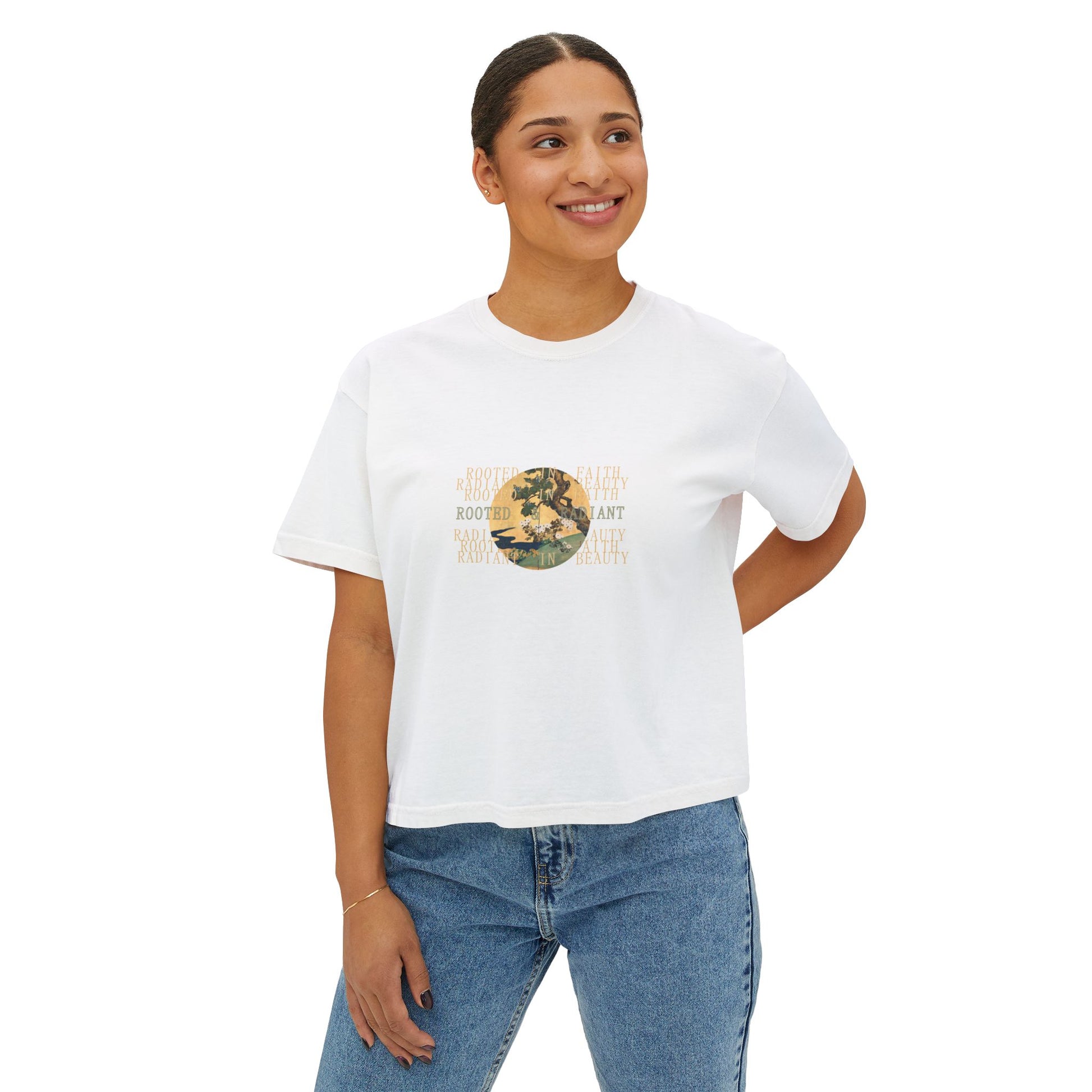 'Rooted & Radiant Beauty' Women's Boxy Tee