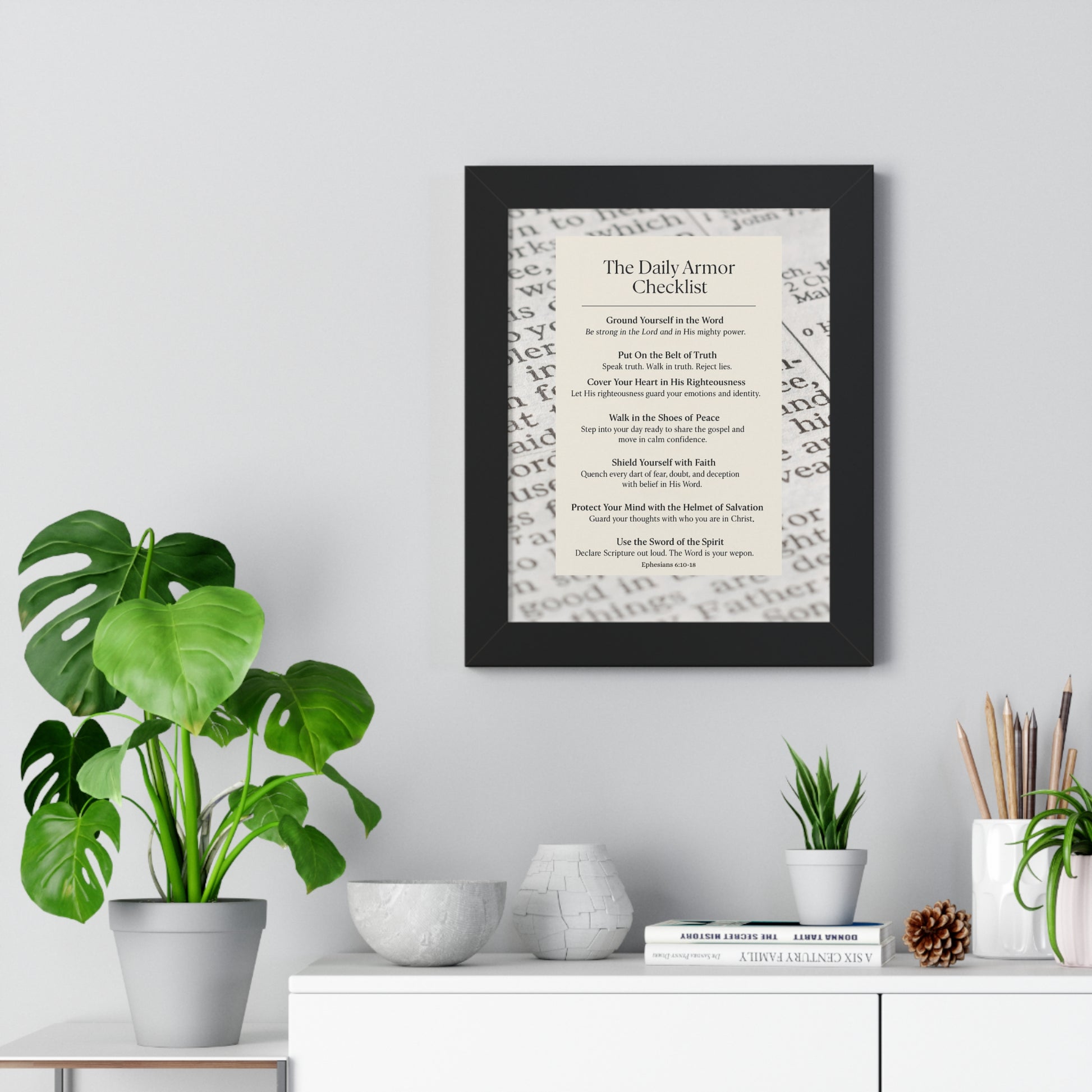 ‘Daily Armor Checklist’ Framed Inspirational Poster
