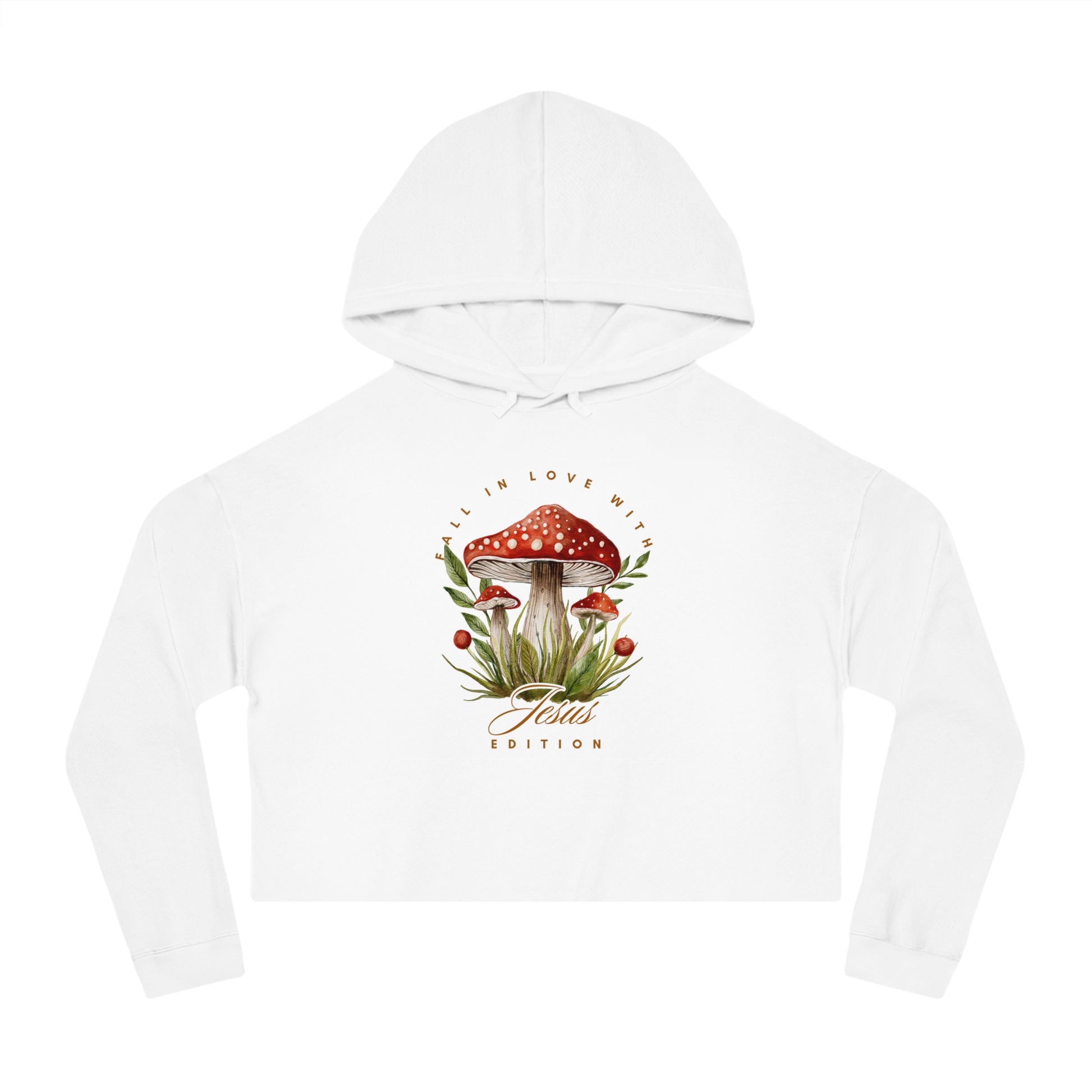 'Fall in Love' Cropped Hooded Sweatshirt