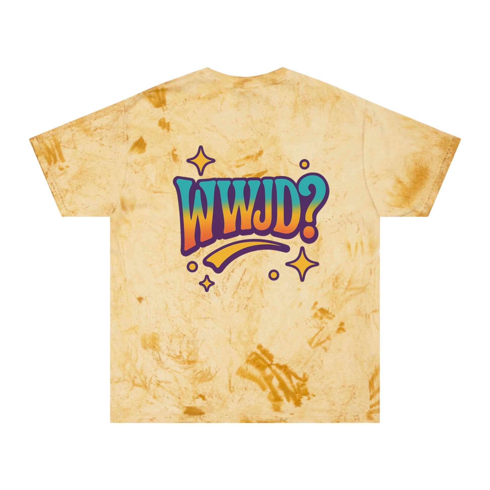 'WWJD?' Color Blast Unisex Tee: Vibrant Vibes for Fun & Friendship, Summer Style, Festival Fashion, Gift Idea, WWJD? Design
