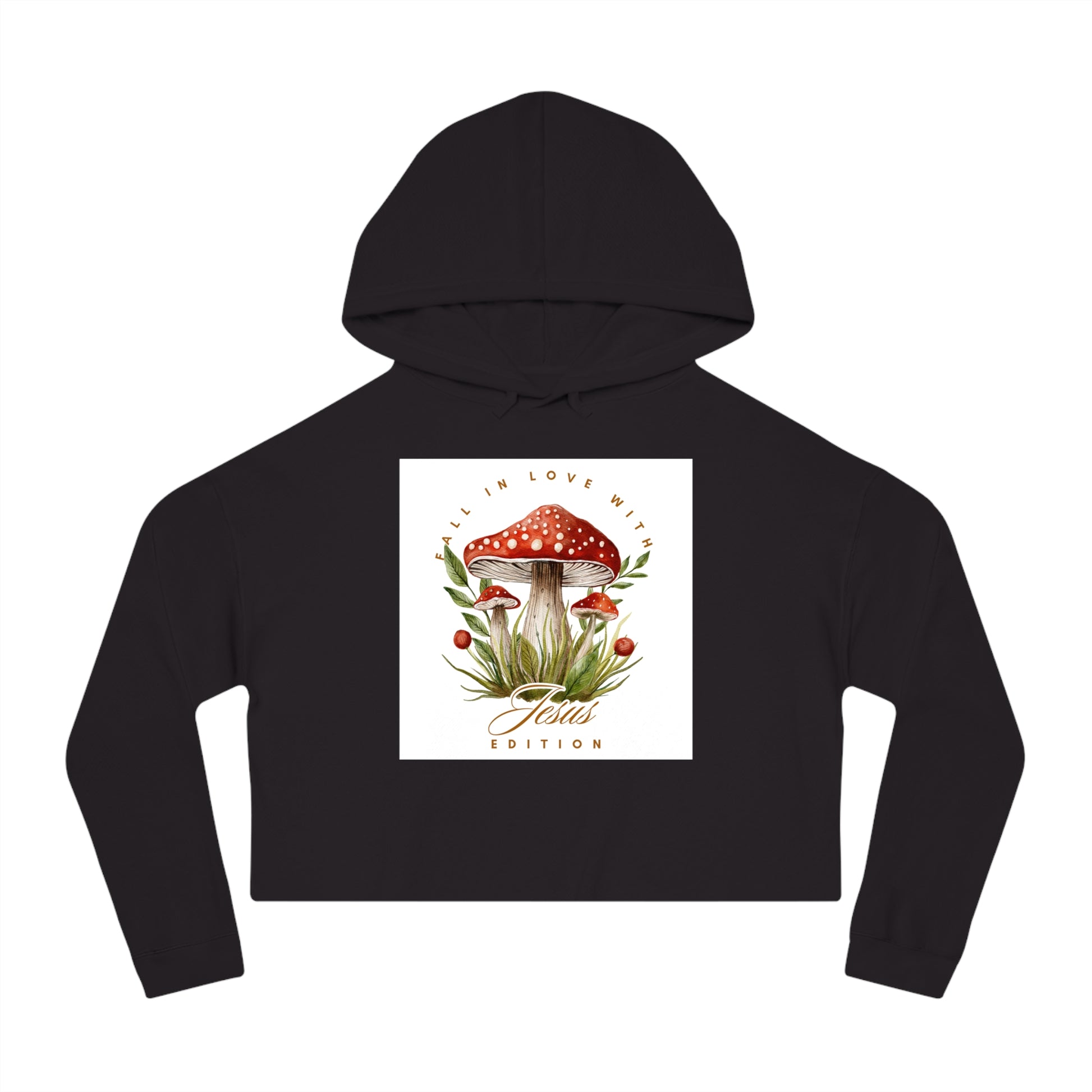'Fall in Love' Cropped Hooded Sweatshirt