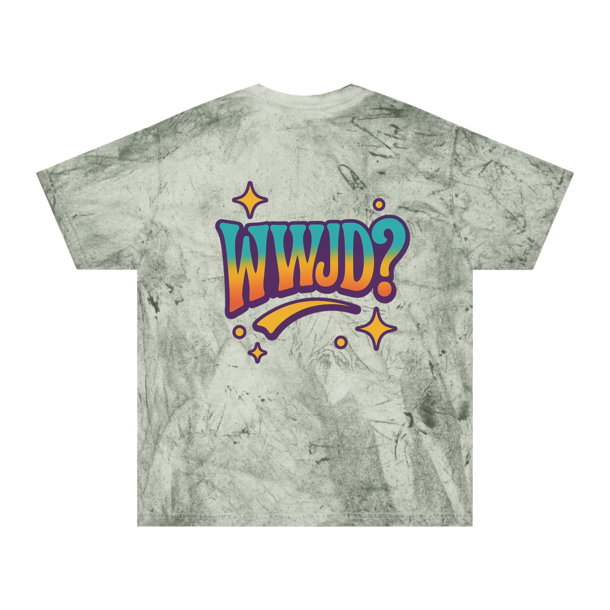 'WWJD?' Color Blast Unisex Tee: Vibrant Vibes for Fun & Friendship, Summer Style, Festival Fashion, Gift Idea, WWJD? Design