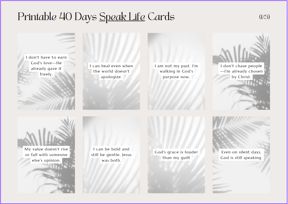 ‘Speak Life’  Faith-Based Daily Affirmation Cards